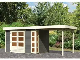 Woodfeeling | Tuinhuis Kerko 4 met Overkapping 2,4 | Terragrijs