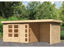 Woodfeeling | Tuinhuis Kerko 4 met Overkapping 2,4, Zij- en Achterwand | Onbehandeld