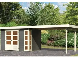 Woodfeeling | Tuinhuis Kerko 4 met Overkapping 2,8 | Terragrijs