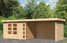 Woodfeeling | Tuinhuis Kerko 4 met Overkapping 2,8, Zij- en Achterwand | Onbehandeld