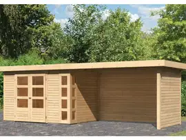 Woodfeeling | Tuinhuis Kerko 4 met Overkapping 2,8, Zij- en Achterwand | Onbehandeld
