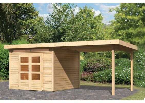 Woodfeeling | Tuinhuis Kandern 6 met Overkapping 3,2 | Onbehandeld