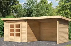 Woodfeeling | Tuinhuis Kandern 6 met Overkapping 3,2, Zij- en Achterwand | Onbehandeld