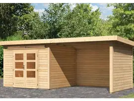 Woodfeeling | Tuinhuis Kandern 6 met Overkapping 3,2, Zij- en Achterwand | Onbehandeld
