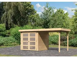 Karibu | Tuinhuis Mühlendorf 2 met Overkapping 2,4 | Onbehandeld