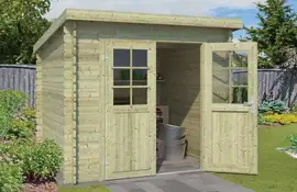 Outdoor Life Products | Tuinhuis Indi 230 x 230 | Olijfgroen Geïmpregneerd