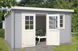 Outdoor Life Products | Tuinhuis Amira 380 x 230 | Gecoat | Platinum Grey-Wit