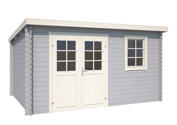 Outdoor Life Products | Tuinhuis Amira 380 x 275 | Gecoat | Platinum Grey-Wit