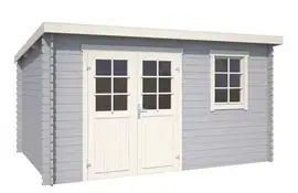 Outdoor Life Products | Tuinhuis Amira 380 x 275 | Gecoat | Platinum Grey-Wit