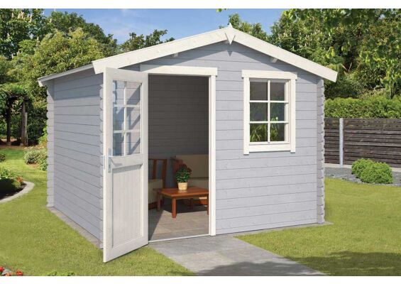 Outdoor Life Products | Tuinhuis Nina 275 x 230 | Gecoat | Platinum Grey-Wit