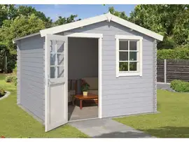 Outdoor Life Products | Tuinhuis Nina 275 x 275 | Gecoat | Platinum Grey-Wit