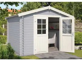 Outdoor Life Products | Tuinhuis Norah 275 x 275 | Gecoat | Platinum Grey-Wit