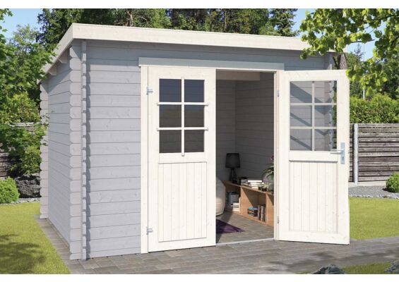 Outdoor Life Products | Tuinhuis Nadia 275 x 175 | Gecoat | Platinum Grey-Wit