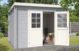 Outdoor Life Products | Tuinhuis Nadia 275 x 175 | Gecoat | Platinum Grey-Wit