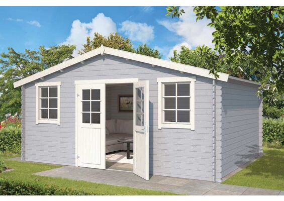 Outdoor Life Products | Tuinhuis Udo 480 x 300 | Gecoat | Platinum Grey-Wit