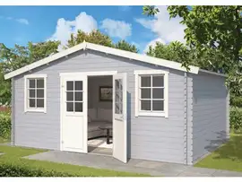 Outdoor Life Products | Tuinhuis Udo 480 x 300 | Gecoat | Platinum Grey-Wit