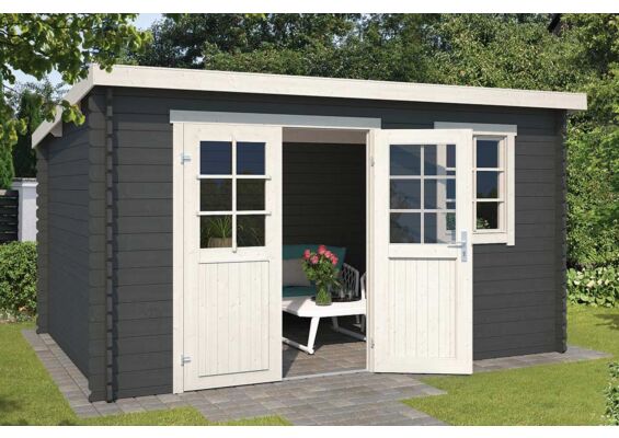 Outdoor Life Products | Tuinhuis Amira 380 x 230 | Gecoat | Carbon Grey-Wit