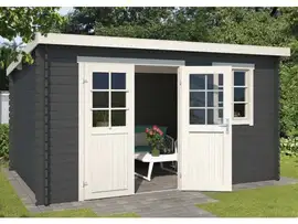 Outdoor Life Products | Tuinhuis Amira 380 x 230 | Gecoat | Carbon Grey-Wit