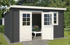 Outdoor Life Products | Tuinhuis Amira 380 x 275 | Gecoat | Carbon Grey-Wit