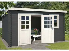 Outdoor Life Products | Tuinhuis Amira 380 x 275 | Gecoat | Carbon Grey-Wit