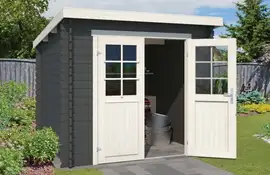 Outdoor Life Products | Tuinhuis Indi 230 x 230 | Gecoat | Carbon Grey-Wit
