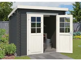 Outdoor Life Products | Tuinhuis Indi 230 x 230 | Gecoat | Carbon Grey-Wit