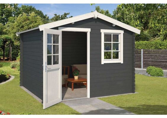 Outdoor Life Products | Tuinhuis Nina 275 x 275 | Gecoat | Carbon Grey-Wit