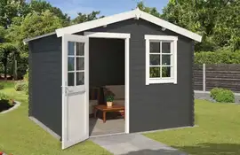 Outdoor Life Products | Tuinhuis Nina 275 x 275 | Gecoat | Carbon Grey-Wit