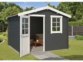 Outdoor Life Products | Tuinhuis Nina 275 x 275 | Gecoat | Carbon Grey-Wit