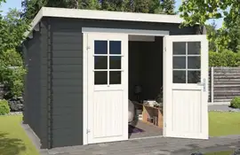 Outdoor Life Products | Tuinhuis Nadia 275 x 230 | Gecoat | Carbon Grey-Wit