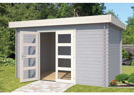 Outdoor Life Products | Tuinhuis Mikkel 380 x 275 | Gecoat | Platinum Grey-Wit