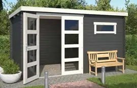 Outdoor Life Products | Tuinhuis Timian 380 x 230 | Gecoat | Carbon Grey-Wit