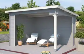 Outdoor Life Products | Overkapping Lara 380 x 275 | Gecoat | Platinum Grey-Wit