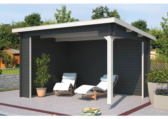 Outdoor Life Products | Overkapping Lara 380 x 275 | Gecoat | Carbon Grey-Wit