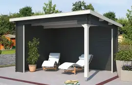 Outdoor Life Products | Overkapping Lara 380 x 275 | Gecoat | Carbon Grey-Wit