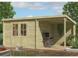 Outdoor Life Products | Tuinhuis Tampa 481 x 292 | Olijfgroen Geïmpregneerd
