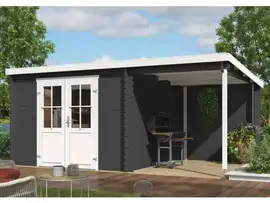 Outdoor Life Products | Tuinhuis Tampa 481 x 292 | Gecoat | Carbon Grey-Wit