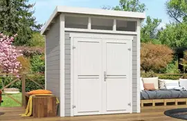 Outdoor Life Products | Tuinhuis Kibo 1 - 200 x 200 | Gecoat | Platinum Grey-Wit