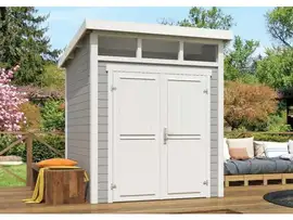 Outdoor Life Products | Tuinhuis Kibo 1 - 200 x 200 | Gecoat | Platinum Grey-Wit