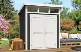 Outdoor Life Products | Tuinhuis Kibo 1 - 200 x 200 | Gecoat | Carbon Grey-Wit