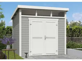 Outdoor Life Products | Tuinhuis Kibo 3 - 250 x 250 | Gecoat | Platinum Grey-Wit