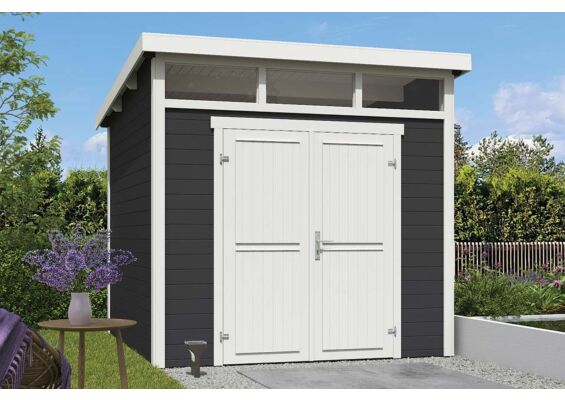 Outdoor Life Products | Tuinhuis Kibo 3 - 250 x 250 | Gecoat | Carbon Grey-Wit