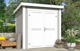 Outdoor Life Products | Tuinhuis Sara 200 x 200 | Gecoat | Platinum Grey-Wit