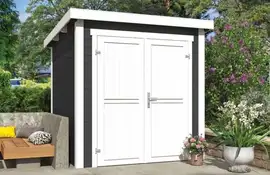 Outdoor Life Products | Tuinhuis Sara 200 x 200 | Gecoat | Carbon Grey-Wit