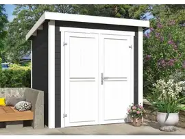 Outdoor Life Products | Tuinhuis Sara 200 x 200 | Gecoat | Carbon Grey-Wit