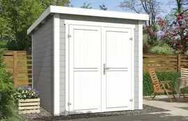 Outdoor Life Products | Tuinhuis Sara 200 x 250 | Gecoat | Platinum Grey-Wit