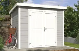 Outdoor Life Products | Tuinhuis Mila 250 x 200 | Gecoat | Platinum Grey-Wit