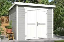 Outdoor Life Products | Tuinhuis Mila 250 x 250 | Gecoat | Platinum Grey-Wit