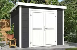 Outdoor Life Products | Tuinhuis Mila 250 x 250 | Gecoat | Carbon Grey-Wit