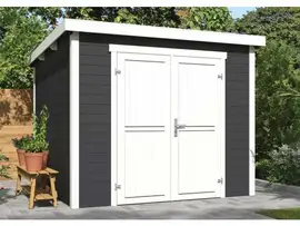 Outdoor Life Products | Tuinhuis Mila 250 x 250 | Gecoat | Carbon Grey-Wit